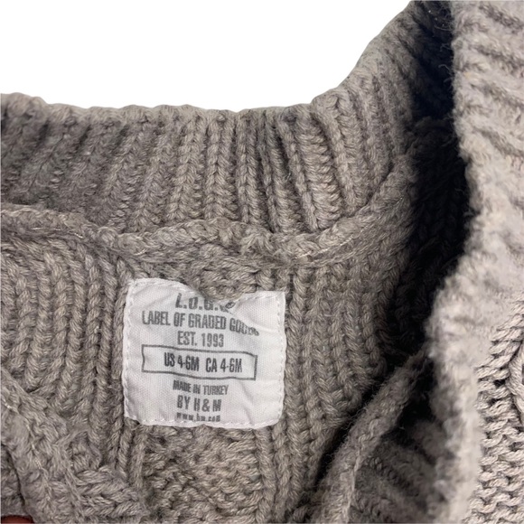 L.O.G.G. By H&M 4-6M knit oatmeal cardigan - Picture 4 of 6